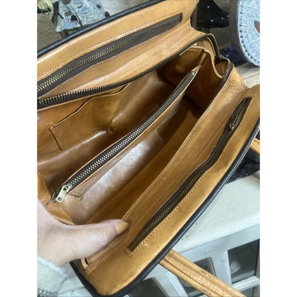 Vintage Corvi Piel Mexico Hand Tooled Aztec Calendar Floral Leather Handbag - Picture 13 of 16